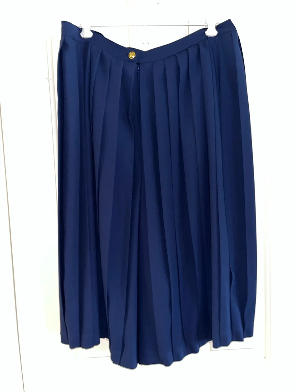 New Tory Burch Faye Pleated Culottes Signature Navy Size 10 Crepe de Chin $298
